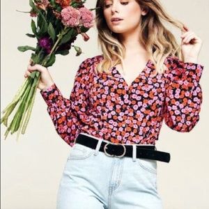 All in Favor Floral Blouse